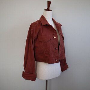 DL1961 X Marianna Hewitt Annie Relaxed Vintage Ultra Cropped Denim Jacket Size S